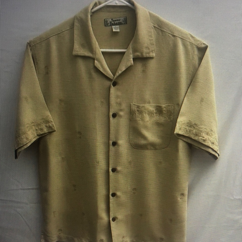 Men's Beige Short Sleeve Shirt